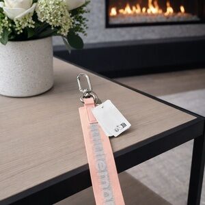 Lululemon Athletica Pink Keychain with Silver Clip